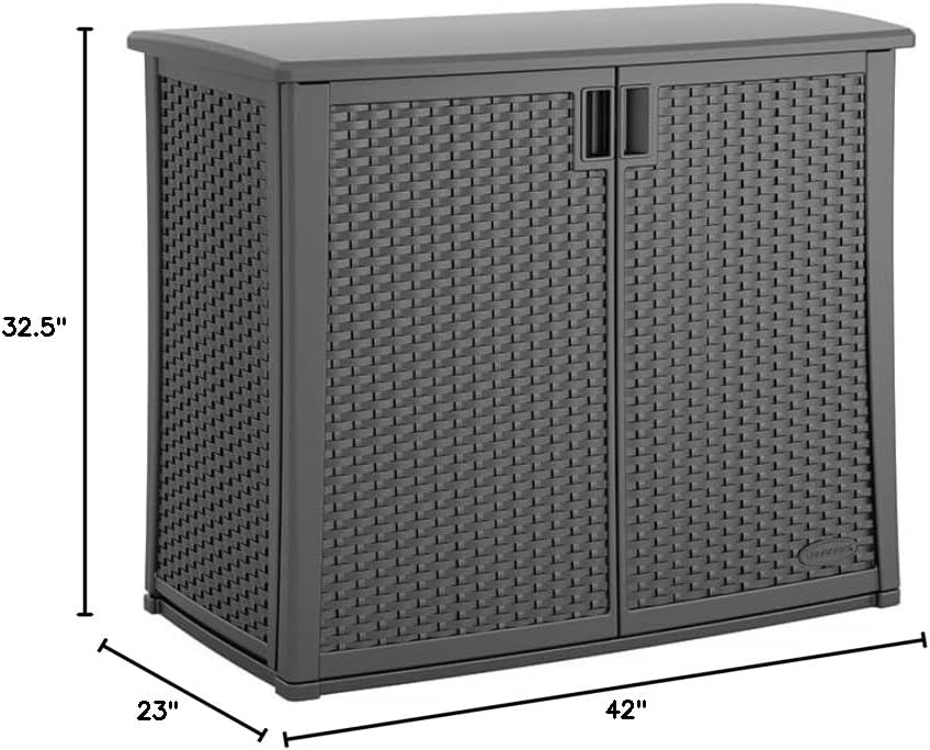 Suncast Lockable Outdoor Cabinet Storage for Patio, Garden and Backyard, 97 Gal, Cool Gray Suncast Lockable Outdoor Cabinet Storage for Patio, Garden and Backyard, 97 Gal, Cool Gray - Image 3