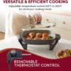 Elite Gourmet Ceralast PFAS-Free Ceramic Electric Skillet, 1200W, Dark Gray | Dishwasher Safe, Rapid Heat-Up Coating, 12"x12" Cooking Surface, Non-Stick for Everyday Meals - 2.15" Deep Design