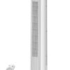 PELONIS 40 inch Bladeless Tower Fan for Bedroom, Standing Fan with Remote Control, 26ft/s, 90° Oscillation, 3 Speed Settings, 27dB, 3 Modes, 15-Hour Timer, LED Display, Fan that Blows Cold Air, White