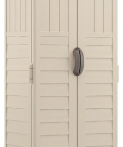 Suncast Vertical Outdoor Storage Shed with All-Weather Construction, Vanilla