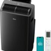 Midea Duo 14,000 BTU (12,000 BTU SACC) High Efficiency Inverter Ultra Quiet Portable Air Conditioner, with Heat up to 550 Sq. Ft., Works with Alexa/Google Assistant, with Remote Control & Window Kit"