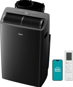 Midea Duo 14,000 BTU (12,000 BTU SACC) High Efficiency Inverter Ultra Quiet Portable Air Conditioner, with Heat up to 550 Sq. Ft., Works with Alexa/Google Assistant, with Remote Control & Window Kit"