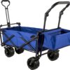 VEVOR Collapsible Wagon with Canopy, 220lbs Foldable Wagon, Beach Wagon Cart with Big Wheels and Canopy with Adjustable Push Pulling Handles VEVOR Collapsible Wagon with Canopy, 220lbs Foldable Wagon, Beach Wagon Cart with Big Wheels and Canopy with Adjustable Push Pulling Handles