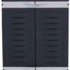 Sunnydaze 72" H Resin Garage Storage Cabinet - Garage Cabinet with Lockable Doors and Adjustable Shelves - Freestanding Utility Storage for Laundry Room, Office, Basement - Shadow