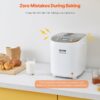 VEVOR Bread Maker, Dough Machine 15 Menus in 1, Non-Stick Ceramic Pan Automatic Breadmaker with Non-Gluten Setting, Whole Wheat Bread Making, Digital, Programmable, 3 Loaf Sizes, 3 Crust Colors, White