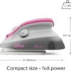 oliso M3Pro Project Steam Iron with Solemate – 1000W Ceramic Soleplate Iron and LED Light for Sewing, Quilting, Crafting, and Travel – Raspberry