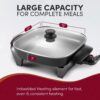 Elite Gourmet Ceralast PFAS-Free Ceramic Electric Skillet, 1200W, Dark Gray | Dishwasher Safe, Rapid Heat-Up Coating, 12"x12" Cooking Surface, Non-Stick for Everyday Meals - 2.15" Deep Design
