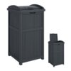 Suncast Outdoor Trash Hideaway, Resin Refuse Container w/Lid, Cyberspace, 30 Gallon Capacity - Stylish Concealed Waste Storage for Patio, Backyard, Deck or Garden, Use 30-33 Gal. Garbage Can Liners