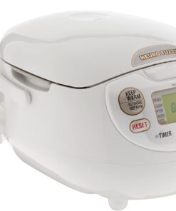 Zojirushi Ns ZCC10 Neuro Fuzzy Rice Cooker and Warmer (White) | 5.5-Cup Neuro Fuzzy Rice Cooker, Menu Settings for White, Brown, Porridge, Quick, Nonstick Spherical Pan, Made in Japan