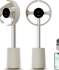 DREAME Bladeless Tower Fan for Bedroom, Smart Standing Fan with 270° Spatial Airflow for Whole-Room Circulation, 59ft/s High Velocity, 10 Speeds 3 Modes, Temperature-Adaptive Airflow, MF10-Beige
