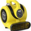 ALORAIR 600 CFM Air Mover Blower Fan for Industrial, Workshop, and Home Use - 3 Speeds, 5 Adjustable Angles and Daisy Chain - Ideal for Water Damage Restoration and Plumbing - GF600A Yellow
