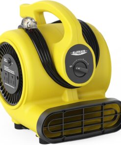 ALORAIR 600 CFM Air Mover Blower Fan for Industrial, Workshop, and Home Use - 3 Speeds, 5 Adjustable Angles and Daisy Chain - Ideal for Water Damage Restoration and Plumbing - GF600A Yellow