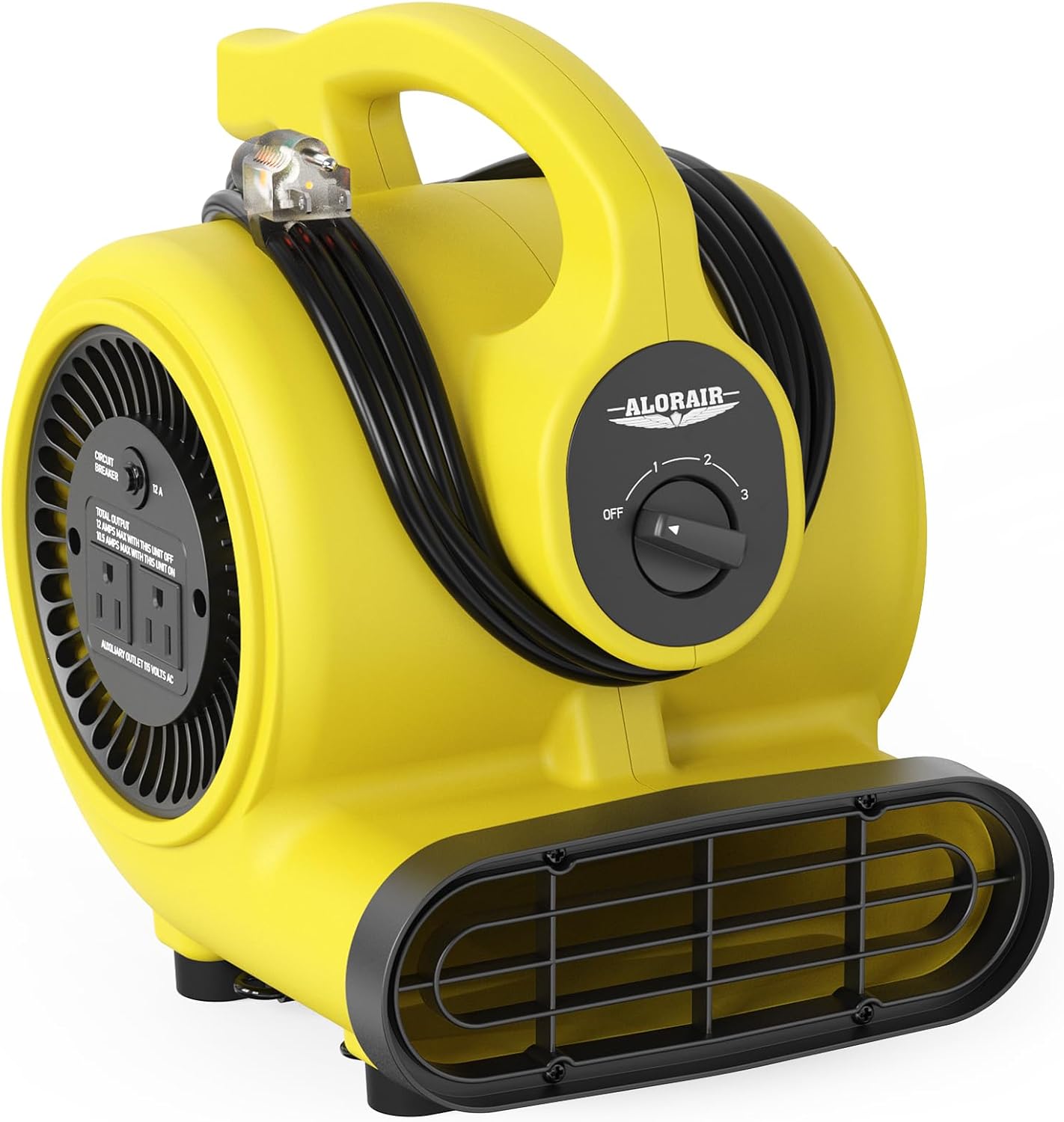 ALORAIR 600 CFM Air Mover Blower Fan for Industrial, Workshop, and Home Use - 3 Speeds, 5 Adjustable Angles and Daisy Chain - Ideal for Water Damage Restoration and Plumbing - GF600A Yellow ALORAIR 600 CFM Air Mover Blower Fan for Industrial, Workshop, and Home Use - 3 Speeds, 5 Adjustable Angles and Daisy Chain - Ideal for Water Damage Restoration and Plumbing - GF600A Yellow