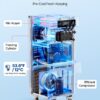 VEVOR Commercial Ice Cream Machine, 20-28L/H Yield 2200W Freestanding Soft Serve Ice Cream Maker with 3-Flavor, 2 x 6L Hoppers, Puffing Pump, Pre-Cooling Low-Mix Alert, Ideal for Snack Dessert Shop