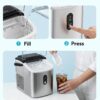 EUHOMY Ice Maker Countertop, Portable Ice Machine with Carry Handle, 26.5lbs Per Day, 9 Cubes in 6 Mins, Auto-Cleaning, with Basket and Scoop, for Home, Kitchen, Camping, RV (Silver)