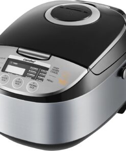 COMFEE' Rice Cooker 12 Cups Cooked/6 Cups Uncooked, Portable Non-Stick Rice Maker, Japanese Rice Cooker with Fuzzy Logic Technology, 24-Hour Timer Delay, 11 Presets, Steamer, Fast Cooker, Grain Cooker, Black