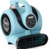 ALORAIR 600 CFM Air Mover Blower Fan for Industrial, Workshop, and Home Use - 3 Speeds, 5 Adjustable Angles and Daisy Chain - Ideal for Water Damage Restoration and Plumbing - GF600A Blue