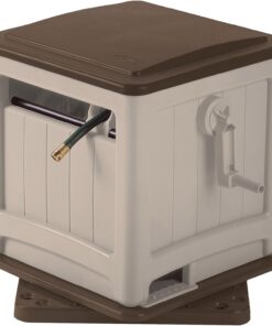 Suncast 225 ft. Swivel Hideaway Hose Reel with Hose Guide and Crank Handle, Mocha/Taupe