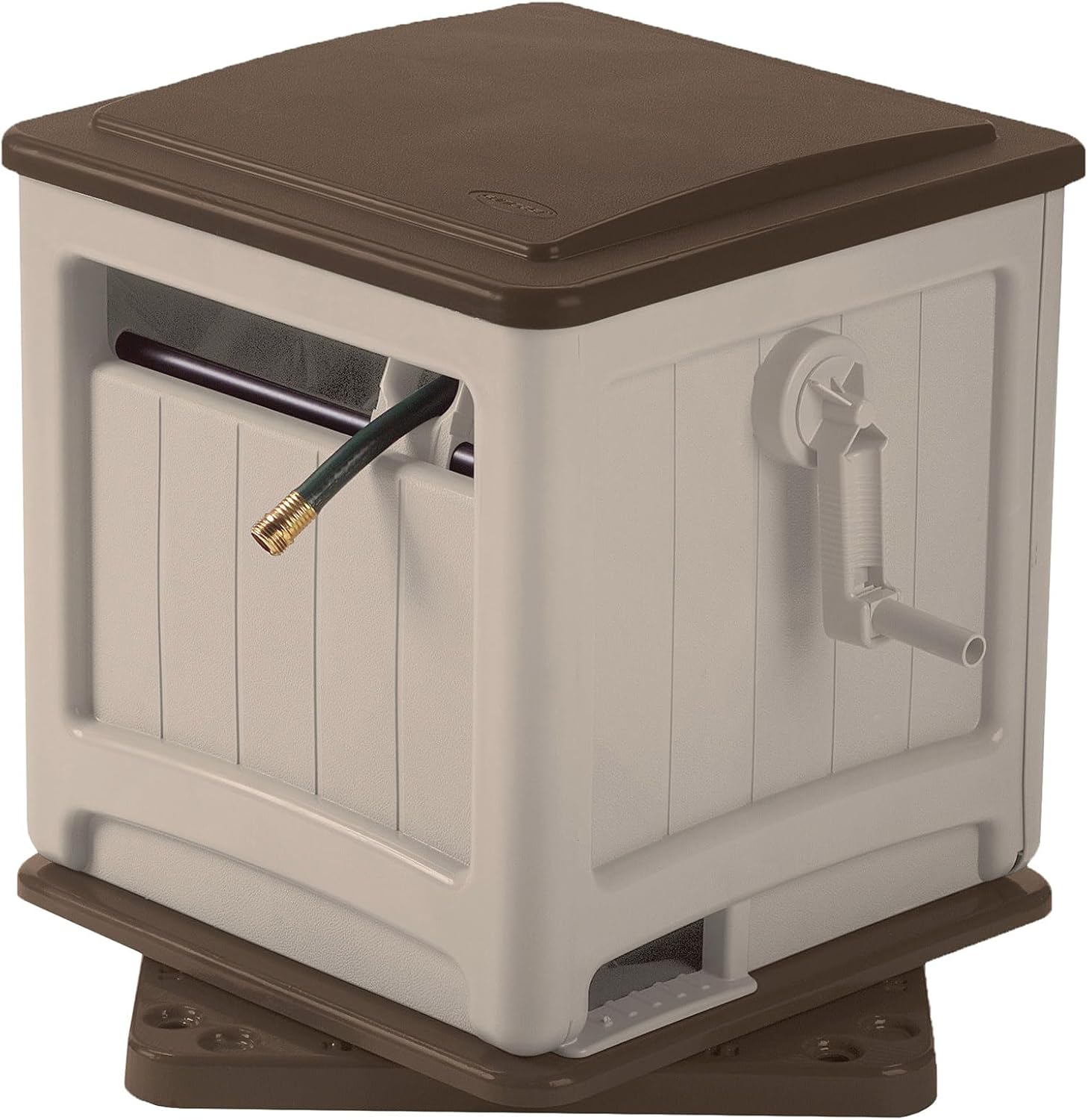 Suncast 225 ft. Swivel Hideaway Hose Reel with Hose Guide and Crank Handle, Mocha/Taupe Suncast 225 ft. Swivel Hideaway Hose Reel with Hose Guide and Crank Handle, Mocha/Taupe