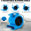 Mounto 1/2hp Air Mover Floor Drying Blower Fan - Powerful 1/2HP Motor Carpet Dryer, 2200 CFM Air Flow, Lightweight Design, 2-Speed Settings for Drying, Cooling & Circulation Mounto 1/2hp Air Mover Floor Drying Blower Fan - Powerful 1/2HP Motor Carpet Dryer, 2200 CFM Air Flow, Lightweight Design, 2-Speed Settings for Drying, Cooling & Circulation