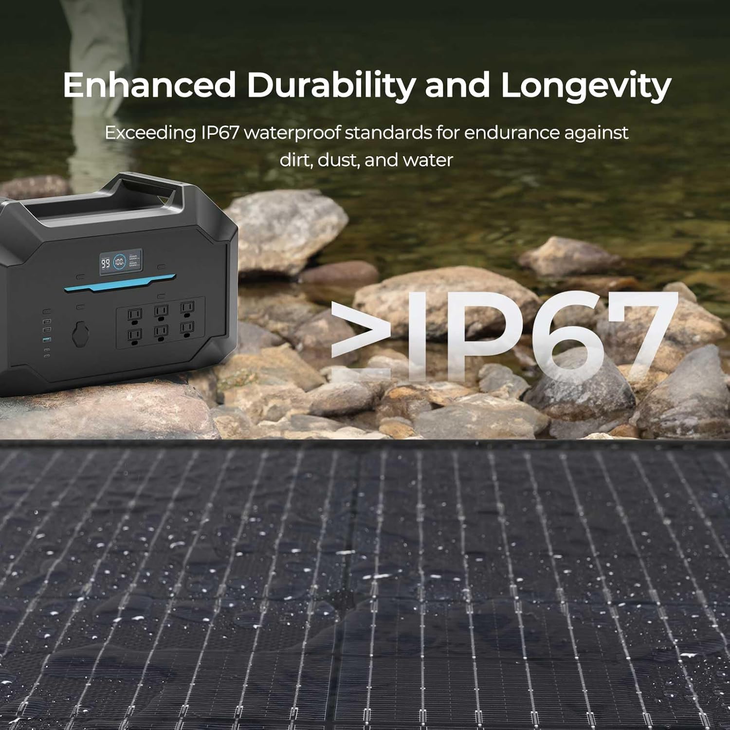 Renogy 400W Portable Solar Panel Suitcase, 23% High Efficiency Foldable Solar Charger for Power Station, Durable for Decades, with Sturdy Kickstands, IP67 Waterproof for RV Camping Off-Grid Blackouts Renogy 400W Portable Solar Panel Suitcase, 23% High Efficiency Foldable Solar Charger for Power Station, Durable for Decades, with Sturdy Kickstands, IP67 Waterproof for RV Camping Off-Grid Blackouts - Image 5