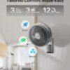PELONIS 14 inch Wall Mount Fan with Remote Control, Oscillating Fan with 26ft Powerful Airflow, 3 Speeds & 3 Modes, Auto 90° Horizontal & 68° Vertical Tilt, Indoor, 36dB, Ideal for Home, Garage, Gym, Grey