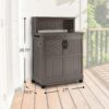 Suncast Patio Plastic Storage and Prep Station with Decorative Wicker Pattern and Multi Wall Panels for Patio, Garden, and Lawn Use, Stoney Gray Suncast Patio Plastic Storage and Prep Station with Decorative Wicker Pattern and Multi Wall Panels for Patio, Garden, and Lawn Use, Stoney Gray