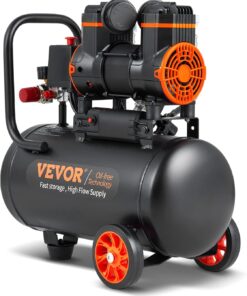 VEVOR 4.8 Gallon Air Compressor, 1.2HP 2.2 CFM@90PSI Oil Free Air Compressor Tank & Max. 116PSI Pressure, 70 dB Ultra Quiet Compressor for Auto Repair, Tire Inflation, Spray Painting, Woodwork Nailing
