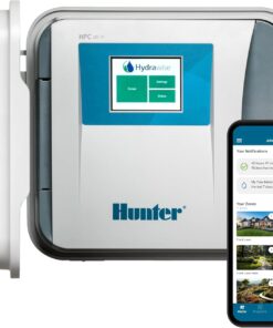 Hunter Hydrawise HPC400 Smart WiFi Irrigation Controller for Lawns and Gardens, 4 Zone, Expandable to 32 Zones, Weather Based, App Controlled Sprinkler System