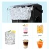 EUHOMY Countertop Ice Maker Machine with Handle, 26lbs in 24Hrs, 9 Ice Cubes Ready in 6 Mins, Auto-Cleaning Portable Ice Maker with Basket and Scoop, for Home/Kitchen/Camping/RV. (Black)