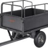 VEVOR Heavy Duty ATV Trailer Tow Behind Dump Cart, 17 Cu.Ft. 600lbs Capacity, Pull Behind Steel Yard Wagon Dump Trailer for Tractor Lawn Mower Garden with 16in Tires