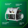 Metabo HPT Quiet Air Compressor, Portable 1 Gallon Oil-Free Air Compressor, Ultra-Quiet Operation at 59 dB, Universal Quick Coupler for Fast Tool Changes, Compact and Lightweight, EC28M