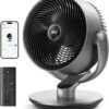 Dreo 16 Inch 25dB Quiet Smart Fans for Bedroom, DC Room Fan with Remote, 120°+120° Oscillating Fan, 6 Modes, 9 Speeds, 12H Timer,Works Alexa/Google/WiFi/Voice Control, Silver, Oversize (DR-HAF004S)