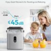 EUHOMY Ice Maker Countertop, Portable Ice Machine with Carry Handle, 26.5lbs Per Day, 9 Cubes in 6 Mins, Auto-Cleaning, with Basket and Scoop, for Home, Kitchen, Camping, RV (Silver)