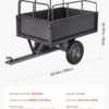 VEVOR Heavy Duty ATV Trailer Tow Behind Dump Cart, 17 Cu.Ft. 600lbs Capacity, Pull Behind Steel Yard Wagon Dump Trailer for Tractor Lawn Mower Garden with 16in Tires