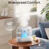 DREO 4L Humidifiers for Bedroom, 36H Runtime, 28 dB Quiet, HM311 | Easy to Refill & Clean, BPA-Free, Nightlight, Supersized Air Humidifiers for Large Room, Baby Nurseries, Plants, Indoor