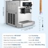VEVOR Commercial Ice Cream Machine, 20-28L/H Yield, 2200W 3-Flavor Countertop Soft Serve Ice Cream Maker with 2 x 6L Hoppers & Built-In Puffing Pump, Pre-Cooling Low-Mix Alert for Snack Dessert Shops