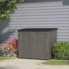 Suncast Outdoor Storage Shed for Backyard and Garden, Horizontal, 4' x 2.5', Stoney Grey - Portable Utility Deck and Cabinet for Tools, Equipment, and Garbage Suncast Outdoor Storage Shed for Backyard and Garden, Horizontal, 4' x 2.5', Stoney Grey - Portable Utility Deck and Cabinet for Tools, Equipment, and Garbage