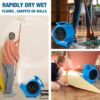 Mounto 1/2hp Air Mover Floor Drying Blower Fan - Powerful 1/2HP Motor Carpet Dryer, 2200 CFM Air Flow, Lightweight Design, 2-Speed Settings for Drying, Cooling & Circulation Mounto 1/2hp Air Mover Floor Drying Blower Fan - Powerful 1/2HP Motor Carpet Dryer, 2200 CFM Air Flow, Lightweight Design, 2-Speed Settings for Drying, Cooling & Circulation