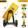 DEWALT Drum Fan High-Velocity Industrial, Drum, Floor, Barn, Warehouse Fan, Heavy Duty Air Mover with Adjustable Tilt & Large Wheel, 24", Yellow DXF2490
