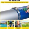 VEVOR Discharge Hose, 3' x 105', PVC Lay Flat Hose, Heavy Duty Backwash Drain Hose with Clamps, Weather-proof & Burst-proof, Ideal for Swimming Pool & Water Transfer, Blue