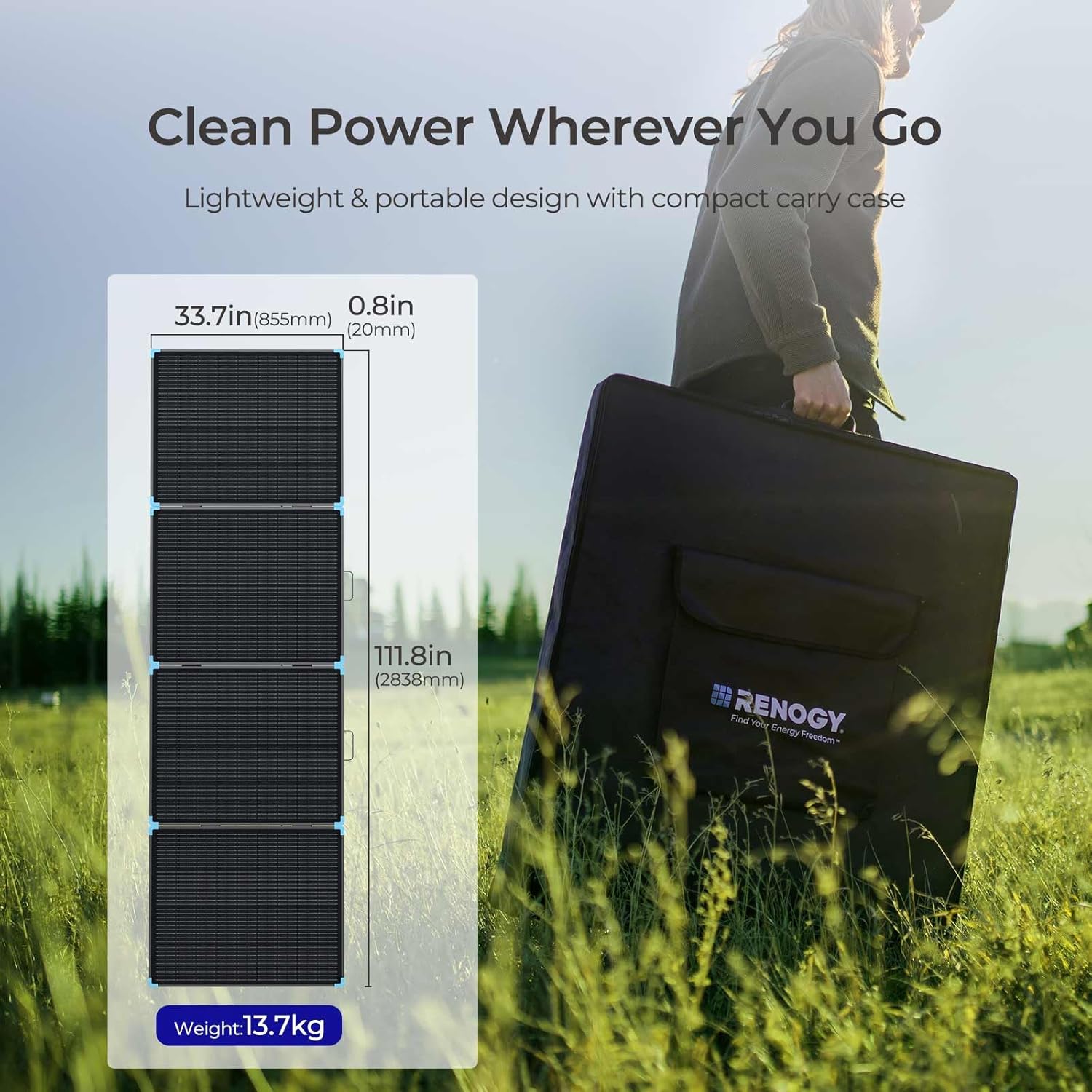 Renogy 400W Portable Solar Panel Suitcase, 23% High Efficiency Foldable Solar Charger for Power Station, Durable for Decades, with Sturdy Kickstands, IP67 Waterproof for RV Camping Off-Grid Blackouts Renogy 400W Portable Solar Panel Suitcase, 23% High Efficiency Foldable Solar Charger for Power Station, Durable for Decades, with Sturdy Kickstands, IP67 Waterproof for RV Camping Off-Grid Blackouts - Image 3