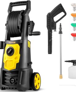 VEVOR Electric Pressure Washer, 2000 PSI, Max 1.65 GPM Power Washer w/ 20 ft Hose & Reel, 4 Quick Connect Nozzles, Foam Cannon, Portable to Clean Patios, Cars, Fences, Driveways, ETL Listed