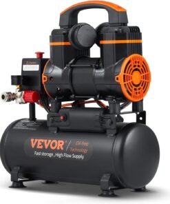VEVOR 2.1 Gallon Air Compressor, 1.2HP 2.2 CFM@90PSI Air Compressors with Max. 116PSI Pressure, Oil Free Compressor Tank for Auto Repair, Tire Inflation, Spray Painting, Woodwork Nailing
