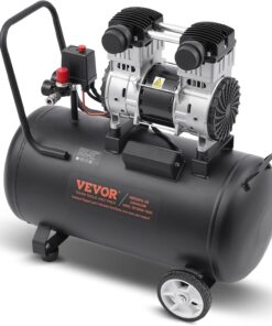 VEVOR Air Compressor, 15 Gallon Steel Tank, 2HP 5.3 CFM@90 PSI Oil Free Air Compressor & Max. 125PSI Pressure, 78dB Ultra Quiet Portable Compressor, for Auto Repair, Tire Inflation, Spray Painting