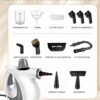 Pressurized Handheld Steam Cleaner for home with 12pcs Accessories & Safety Lock – Multi-Surface Natural Deep Steamer for Cleaning Car, Furniture, Floor, Upholstery, Tile, Grout, Windows(dark gray)