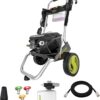 Sun Joe Electric Pressure Washer, 1.1 GPM with Foam Cannon, Turbo Nozzle, 25 Ft Hose, 35 Ft Cord, 13-Amp Power Cleaner for Outdoor Surfaces SPX7000-MAX