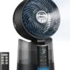 DREO TurboCool Misting Fan 516, 150°+30° Omni-directional Oscillating, Desk Cooling Fan 5℉ Drop, Evaporative air cooler, 26 ft/s Wind, Ultrafine Mist, 20dB, 6 Speeds 2 Modes, Remote Control, Black