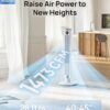 DREO Smart Tower Fan for Bedroom, 40”-45” Adjustable Height, 28 ft/s Velocity, DC Motor, 9 Speeds, 4 Modes, 90°Oscillating, Standing Fan, 20dB Quiet, 12H Timer for Home, Office, Google/Alexa, White
