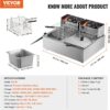 VEVOR Commercial Deep Fryer, Dual Tank 3000W Electric Countertop Fryer with Basket, 2 x 9.1Qt/8.6L Double Stainless Steel Oil Fryer, with Temp Control & Overheat Protection, for Kitchen Restaurant Use